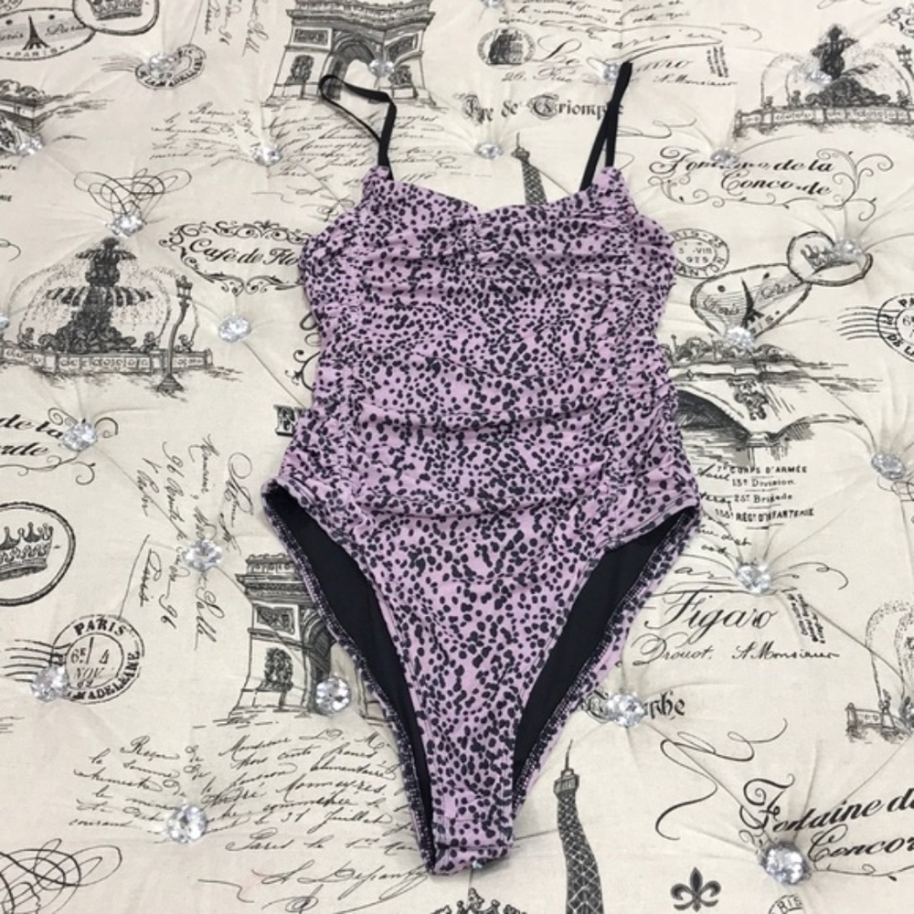 TOPSHOP Ruched Spot Print Bodysuit - Picture 3 of 7